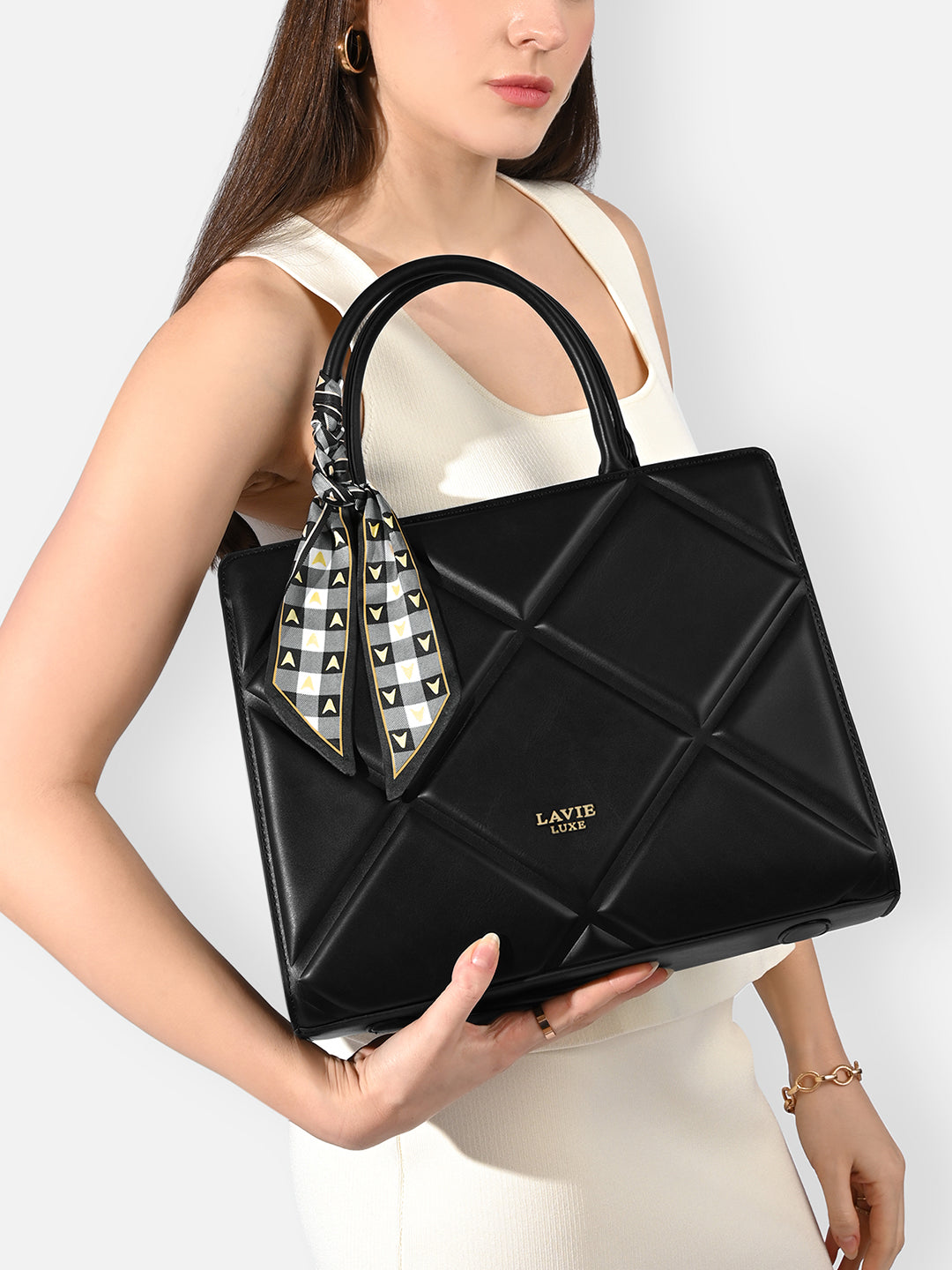 Quare Large Satchel Bag Black