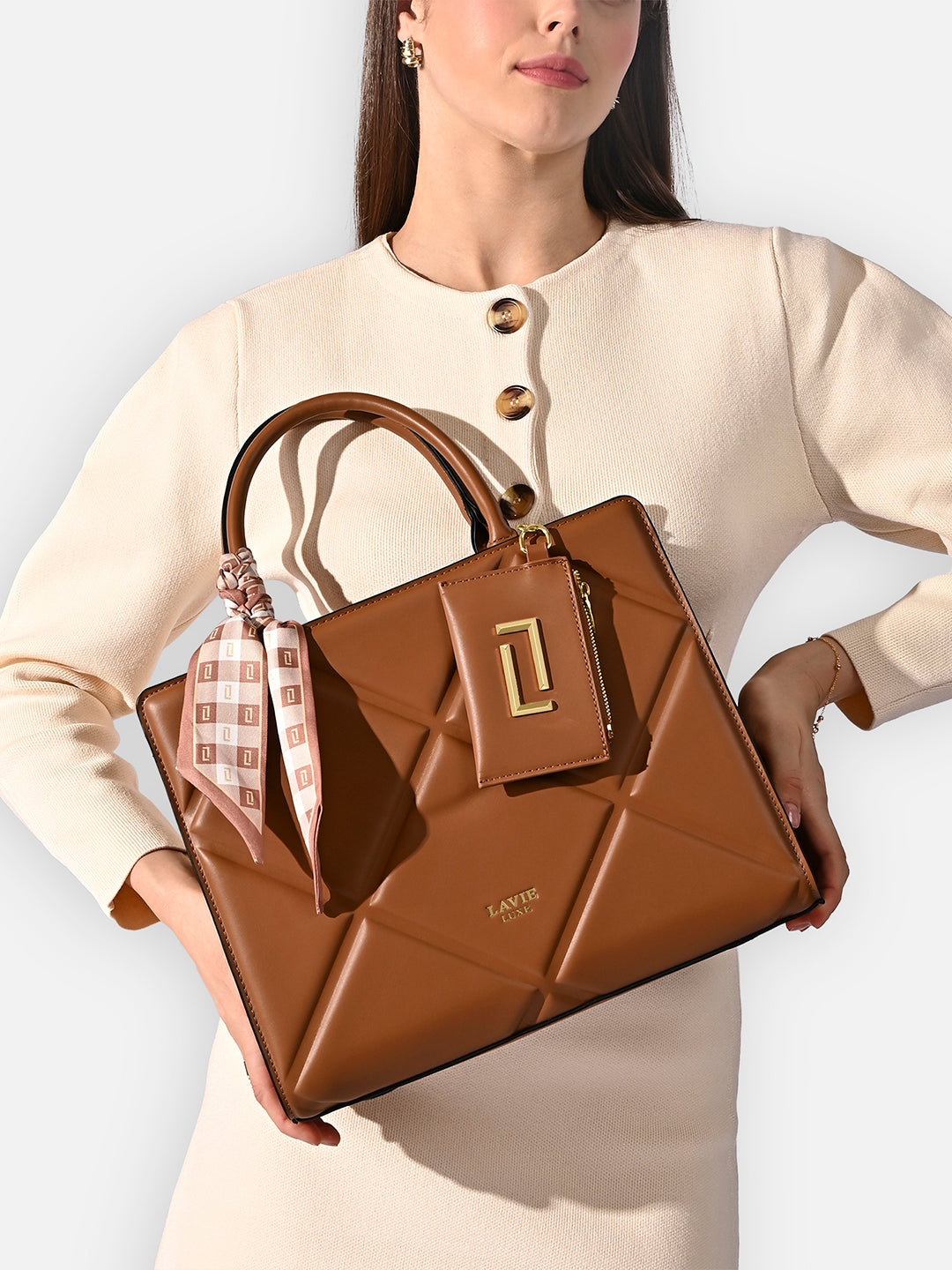 Quare26 Large Satchel Bag Tan