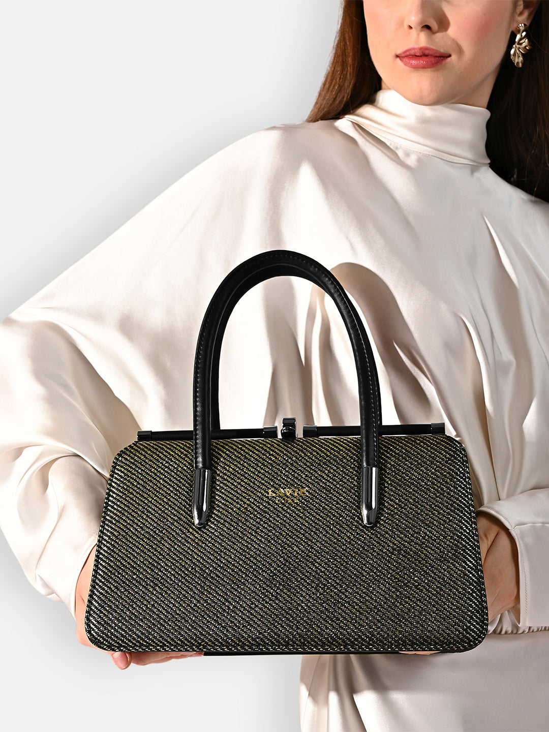 Glam Book Dual Handle Medium Bag Black
