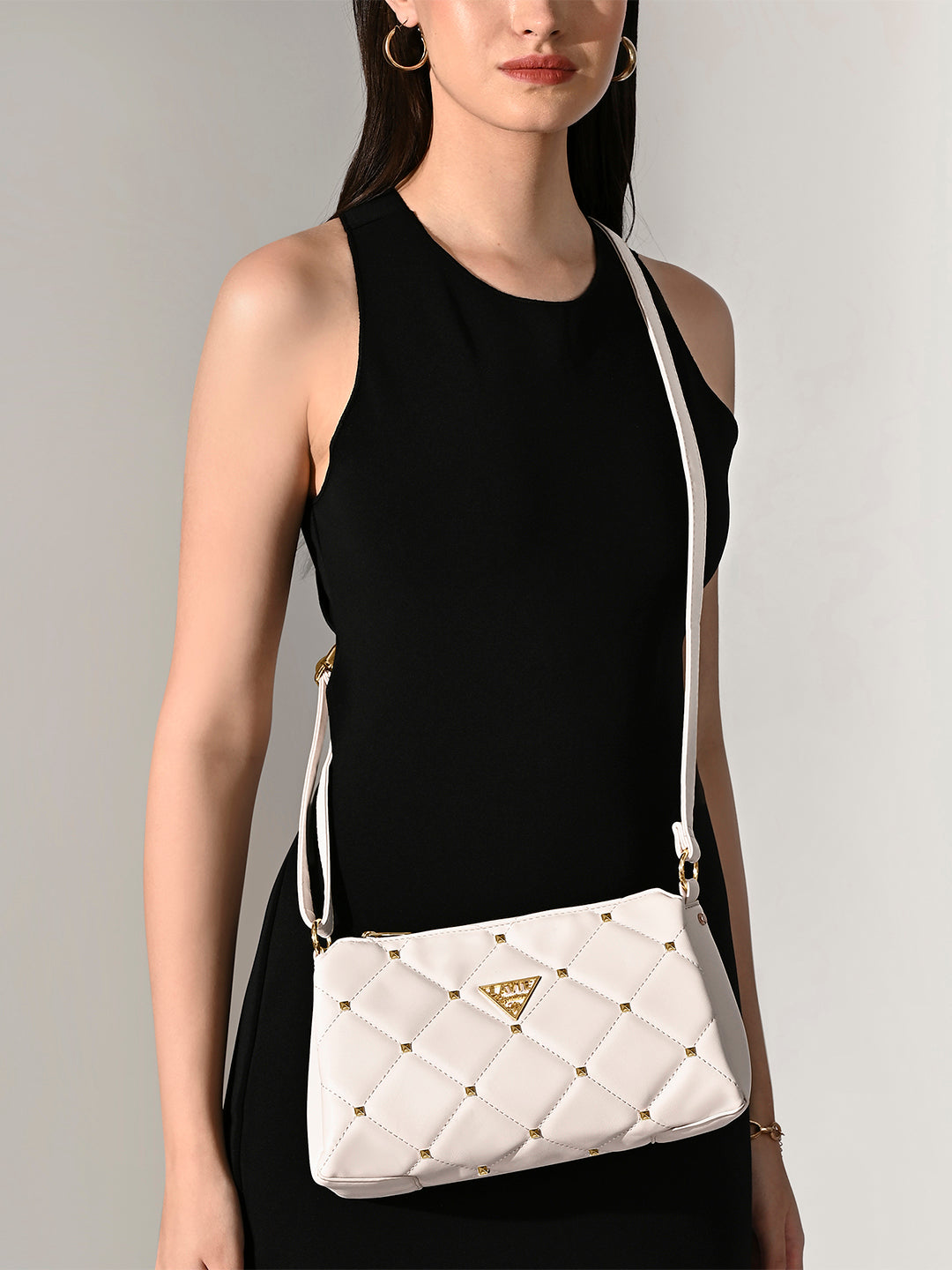 Stud Mesa 3 Compartments Sling Bag